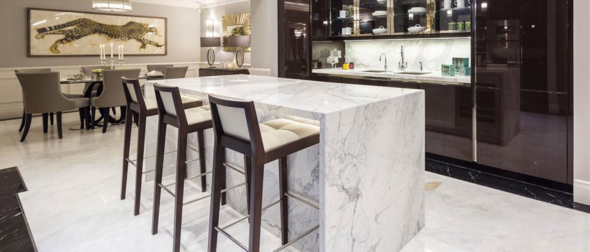 Marble kitchen worktop